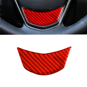 Red Carbon Fiber Interior Steering Wheel Cover Trim For Cadillac ATS 2013-2019 - Picture 1 of 10