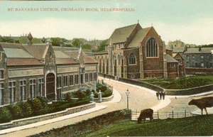 POSTAL IMPRESA DE LA IGLESIA DE SAN BARNABÉ, CROSLAND, HUDDERSFIELD, WEST YORKSHIRE - Imagen 1 de 2