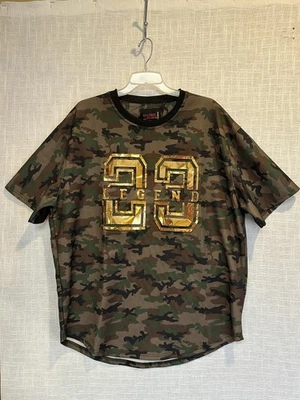 Camisa Corona Sagrada Para Hombres 3XL Camuflada Lámina Dorada 23 Leyenda Gráfica Cuello Redondo Camiseta Urbana Foto 1 de 4