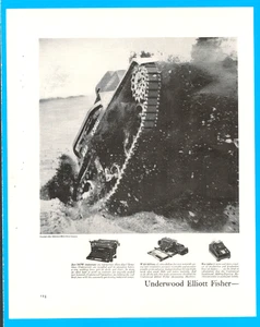 Underwood Typewriter combat tank WWII explosive  vintage print ad 1942 military - Picture 1 of 4