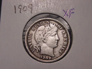 1909 BARBER DIME XF POPULAR DATE SHIPS FREE - Picture 1 of 2