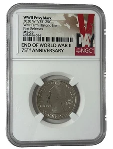 2020 W WEIR FARM HISTORIC SITE QUARTER NGC MS65 V75 WWII PRIV MARK FIRST RELEASE - Picture 1 of 5
