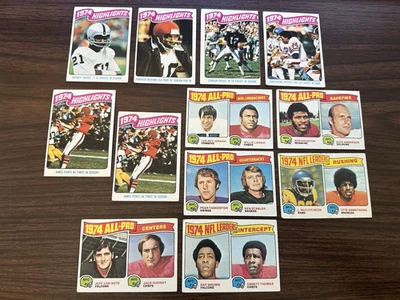 Vintage 1975 TOPPS Cards 1974 HIGHLIGHTS & ALL-PRO Card Lot (12) - Image 1 of 4