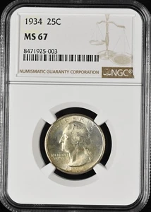 1934 Washington Quarter NGC MS-67 - Picture 1 of 2