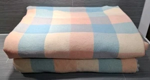 Pair Of Made In Australia Laconia Vintage Lambs Wool Single Blankets 200x165cm - Picture 1 of 10