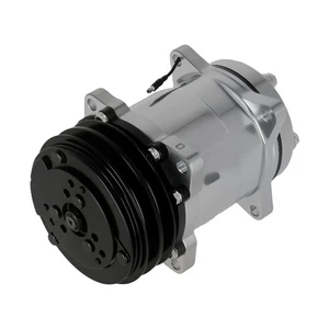 A/C Compressor w/ 2-Groove Pulley For Sanden 508 Style V-Belt 12V Aluminum - Picture 1 of 11