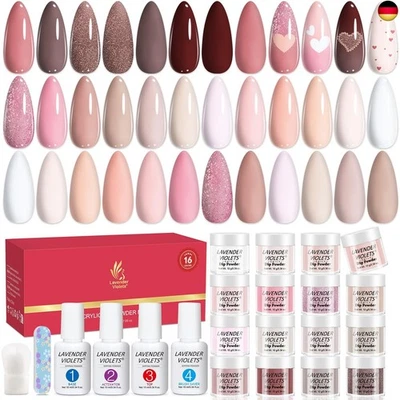 Lavender Violets Dip Pulver 20 Pcs Dipping Powder System Nagel French Farben