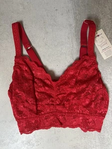 Cosabella Never Say never Curvy bralette wireless Rosetta RED Sz S 32-34 DD F - Picture 1 of 3
