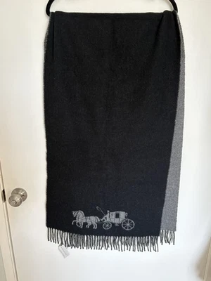 NUEVO CON ETIQUETAS Coach Mujer 4622 Doble Cara Gran Tamaño Silenciador Bufanda Envoltura Lana Italia Foto 1 de 4