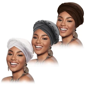 African Women Turban Caps Pre-Tied Twisted Turbans Head Scarf for Women Hair ... - Picture 1 of 7