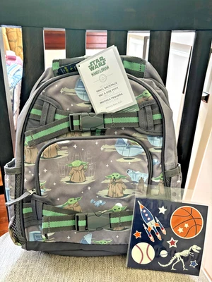 School Pottery barn Kid STAR WARS BACKPACK Mandalorian Travel Disney Bag boy🚀 . - Image 1 of 4