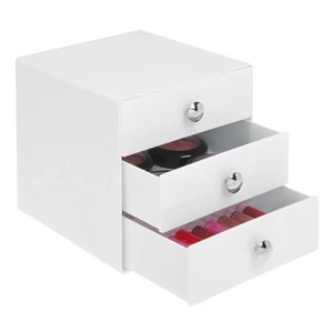 Bpa-Free Plastic 3-Drawer Vanity Organizer - 6.5" X 6.5" X 6.5", White - Picture 1 of 12