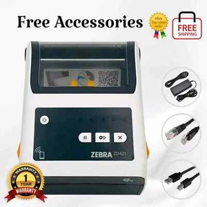 Refurbished Zebra ZD421 Direct Thermal 4" Label Printer LAN USB BT 1 YR WARRANTY - Picture 1 of 12