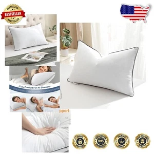 Oeko-Tex Certified King Size Goose Down Pillow - Luxury Support for Sleepers - Picture 1 of 9