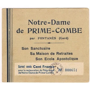 FONTANES Gard Notre Dame de Prime-Combe Carnet de 12 timbres du Pélerinage ~1950 - Picture 1 of 4