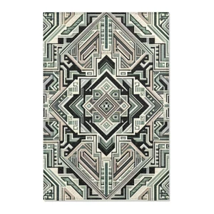 Geometric Area Rug - Bohemian Home Decor, Living Room Floor Mat, Unique - Picture 1 of 7