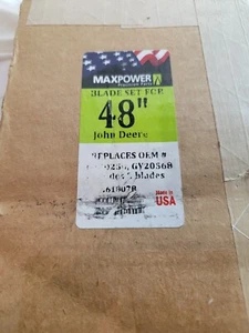 JOHN DEERE MAX POWER 48" 3pc LAWNMOWER BLADE SET #561807B - Picture 1 of 3