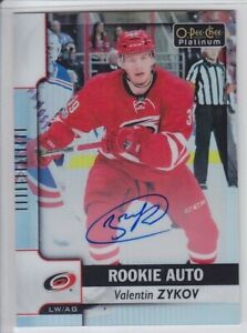 2017-18 O-PEE-CHEE PLATINUM VALENTIN ZYKOV RC AUTO RAINBOW OPC Rookie Hurricanes
