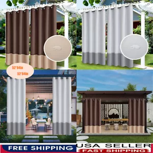 2PCS Blackout Curtains Outdoor Waterproof Drapes Privacy Protection Insulation - Picture 1 of 36