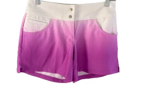 Slazenger Ombre Golf Shorts Womens Size 0 Purple & White Pockets Lightweight - Picture 1 of 10