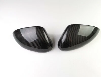 Pegatina de tapa de espejo retrovisor de fibra de carbono real apta para Porsche Macan 2014-2022 Foto 1 de 3