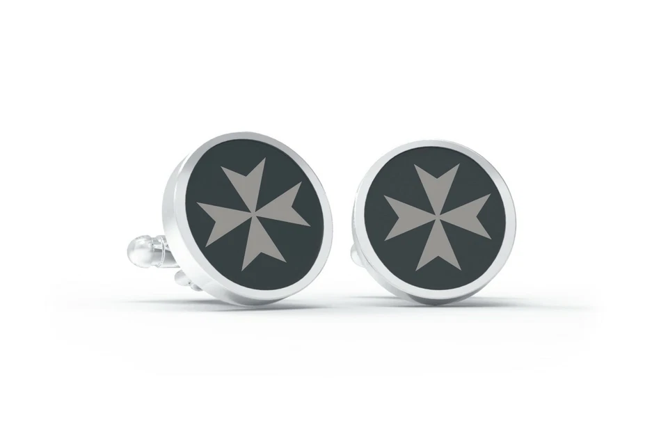 Gemelli da polso in argento 925  onice incisa  Croce di Malta - Immagine 1 di 1