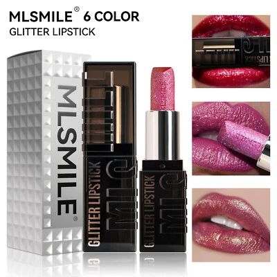 Metallic Easy Apply Lipstick Transfer Proof Glitter Shine Waterproof Lip Makeup - Image 1 of 4