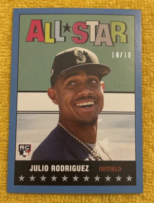 2022 TBT #31 Topps 1967/68 Hockey All-Stars #92 ⚾️ Julio Rodriguez RC ⚾️BLUE /10 - Image 1 of 4