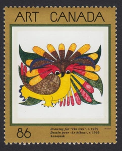Canada 1993 #1466 MNH FOIL STAMPING - OWL by KENOJUAK ART MASTERPIECE - Imagen 1 de 1