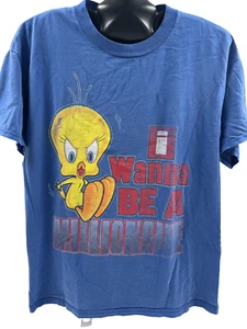 Vintage Looney Tunes Tweety Bird T shirt- I Wanna Be A Millionaire - Freeze 2001 - Picture 1 of 9