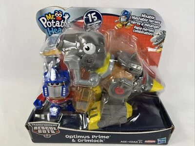 Mr Potato Head Transformers Rescue Bots Optimus Prime Grimlock Sealed new 2013 - Image 1 of 4