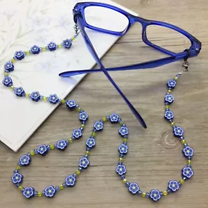 Flower Eyeglasses Necklace Floral Glasses Chain Eyewear Holder Sunglasses Leash - Picture 1 of 7
