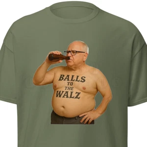 Tim Walz "Balls To The Walz" funny political T Shirt / Minnesota Governor / DFL - Picture 1 of 9