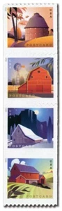 BARNS - 2021 -  Coil Strip of 4 Stamps - MNH - Scott # 5550-5553 - Picture 1 of 1