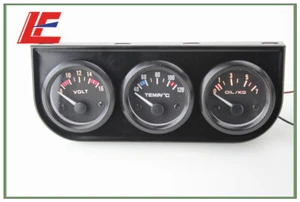 52MM 3 In 1 Volt meter+water temp gauge+Oil Pressure Gauge Kit Triple Meter - Picture 1 of 11