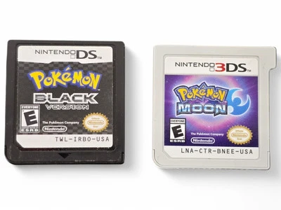Pokemon Moon & Blacm(Nintendo 3DS, 2016) *Cart Only* Authentic - Image 1 of 2