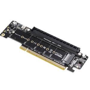 PCIE X16 M.2 NVME x2 Inport PCIE Expansion Riser Card Board M.2 To NVME SATA A - Photo 1/7