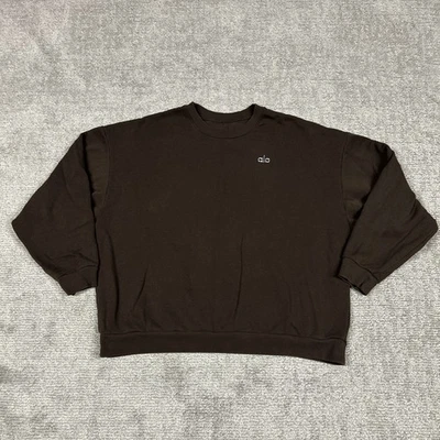 Alo Yoga Accolade Crewneck Sweatshirt Womens XL Pullover Brown Terry Fleece - Image 1 of 4