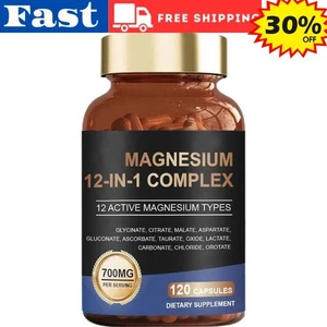 Complejo de Magnesio 700mg 12 en 1 Suplemento de Magnesio con 120 Cuentas/ - Imagen 1 de 13