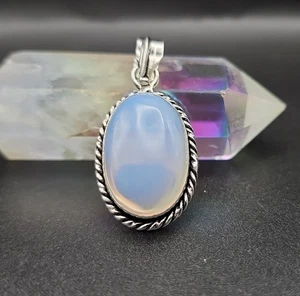 Opalit Anhänger in Sterling Silber verstellbar schön oval geformt - Bild 1 von 4