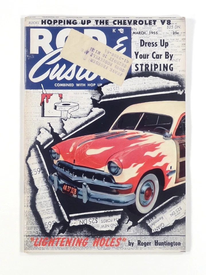 1955 Mar ROD & CUSTOM Hot Rods STRIPING Phaeton mods LIGHTENING HOLES Chevy V8 - Image 1 of 4