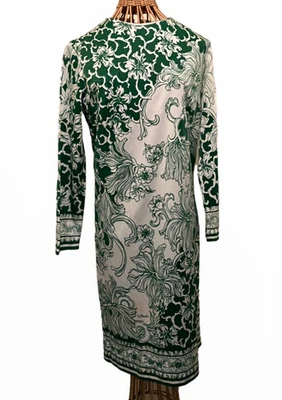 Gorgeous vintage Don Manuel of Miami green and cream floral print dress - Image 1 of 4