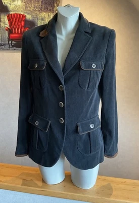 Trachten Blazer Schneiders Salzburg Kord Anthrazit mit braunen Akzenten Gr 38 - Bild 1 von 4