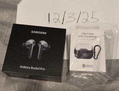 Samsung Galaxy Buds3 Pro Silver SM-R630 + Clip Case with Carabiner - BRAND NEW! - Image 1 of 4