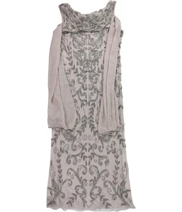 Jkara Womens Embellished with Shawl Gown Dress, pink, 18 - Picture 1 of 2