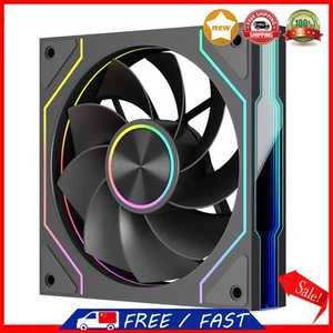 12cm Computer Chassis Fan ARGB 4 Pin PWM Quiet Cooling Fan (Black Negative) - Afbeelding 1 van 11