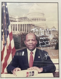 CONGRESISTA Y LÍDER DE DERECHOS CIVILES, JOHN LEWIS - FOTO FIRMADA, INSCRITA - Imagen 1 de 6