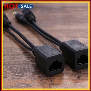 Power Over Ethernet PoE Adapter-Injektor + Splitter Kit PoE Kabel schwarz - Afbeelding 1 van 8