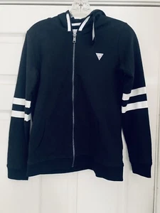 Guess Los Angeles Girl's Long Sleeve Black Zip Hooded Sweatshirt Size 12 - Picture 1 of 5