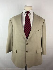 BIG & TALL Brooks 346 Men's Beige Silk Wool Blend Blazer 50R $1,295